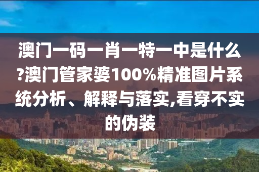澳门一码一肖一特一中是什么?澳门管家婆100%精准图片系统分析、解释与落实,看穿不实的伪装