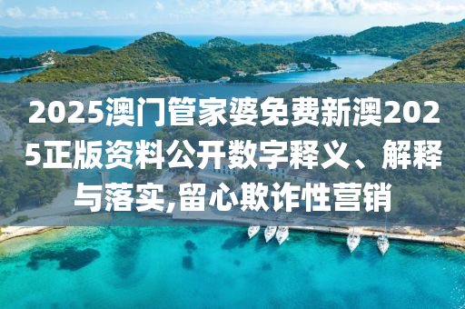 2025澳门管家婆免费新澳2025正版资料公开数字释义、解释与落实,留心欺诈性营销