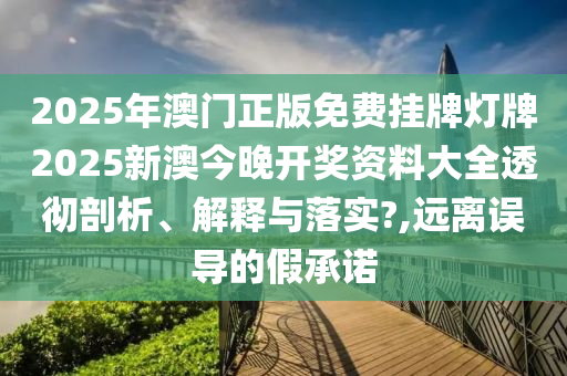 2025年澳门正版免费挂牌灯牌2025新澳今晚开奖资料大全透彻剖析、解释与落实?,远离误导的假承诺