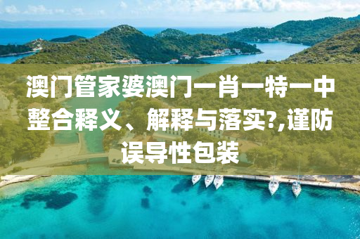 澳门管家婆澳门一肖一特一中整合释义、解释与落实?,谨防误导性包装