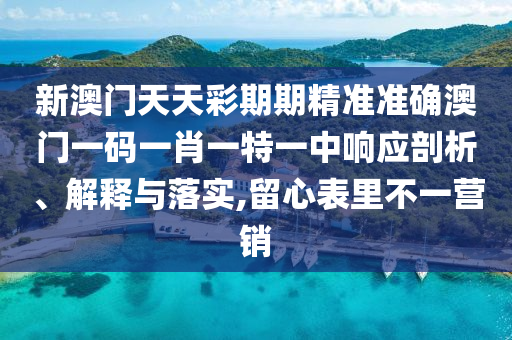 新澳门天天彩期期精准准确澳门一码一肖一特一中响应剖析、解释与落实,留心表里不一营销